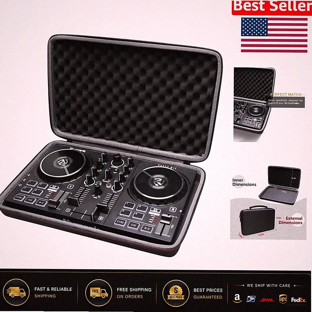 Hard Shell DJ Mixer Case - Ideal for Numark Party Mix II & Hercules Controllers