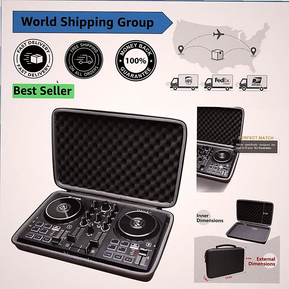 Hard Shell DJ Mixer Case - Zippered Storage Solution - Perfect for Numark & More