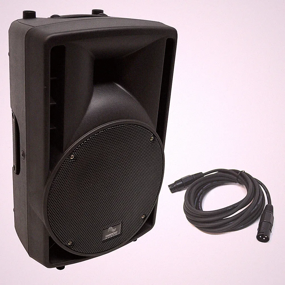 Harmony Audio HA-C10A Pro DJ 10" Powered 400W Active PA Speaker & 15FT XLR Cable