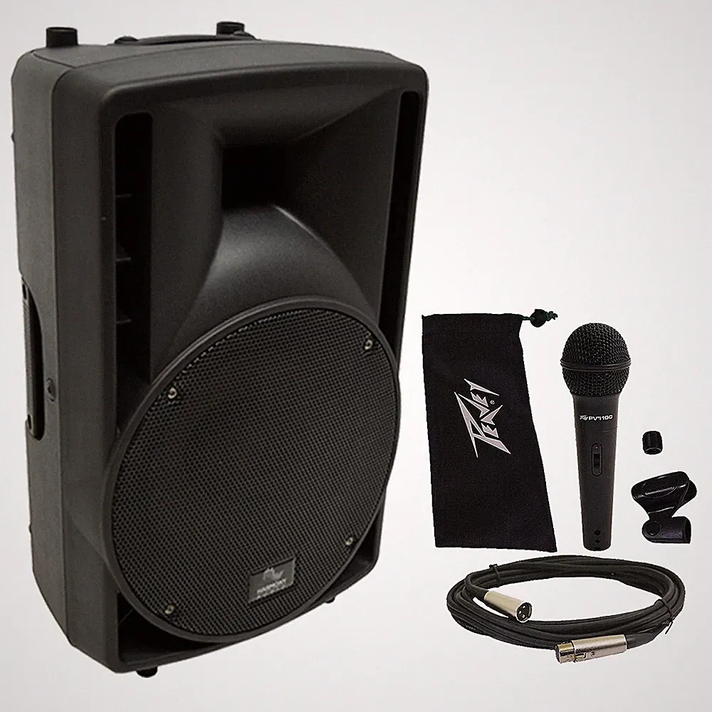 Harmony Audio HA-C10A Pro DJ 10" Powered 400W Active PA Speaker & Peavey PV Mic