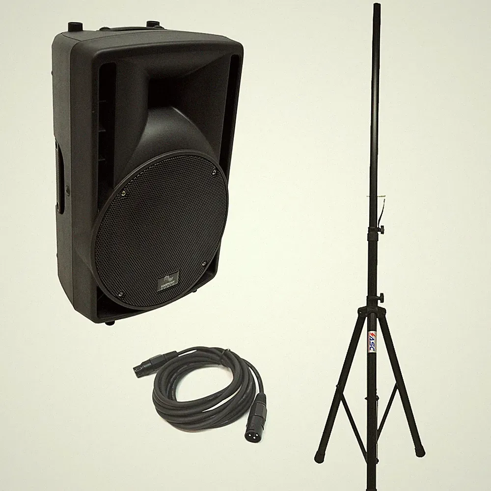 Harmony Audio HA-C10A Pro DJ 10" Powered 400W PA Speaker XLR Cable & Stand New