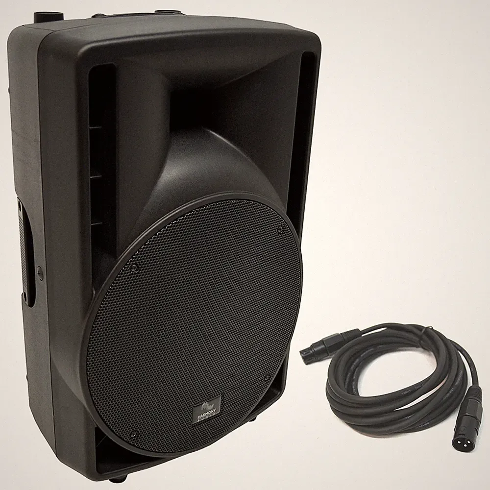 Harmony Audio HA-C12A Pro DJ 12" Powered 800W Active PA Speaker & 15FT XLR Cable