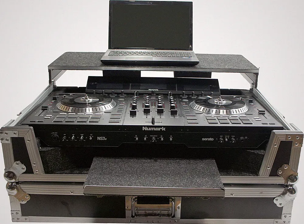 Harmony HCNS7LTWFXTR Flight Glide Laptop Stand Combo DJ Case fits Numark NS7 III