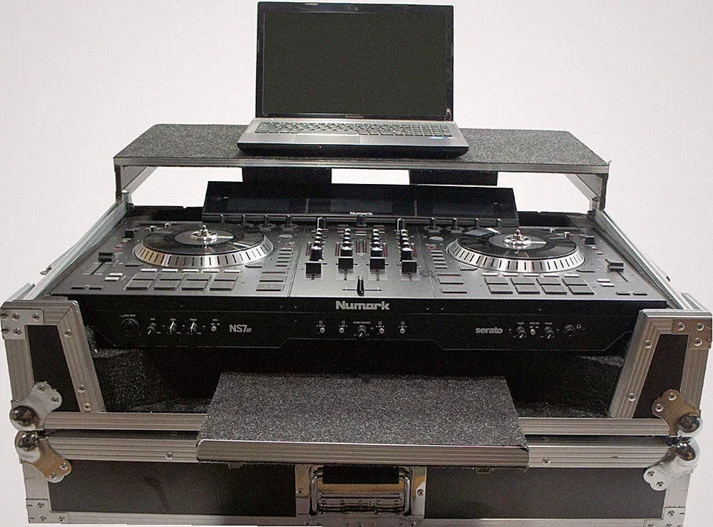 Harmony HCNS7LTWFXTR Flight Glide Laptop Stand Combo DJ Case fits Numark NS7 III