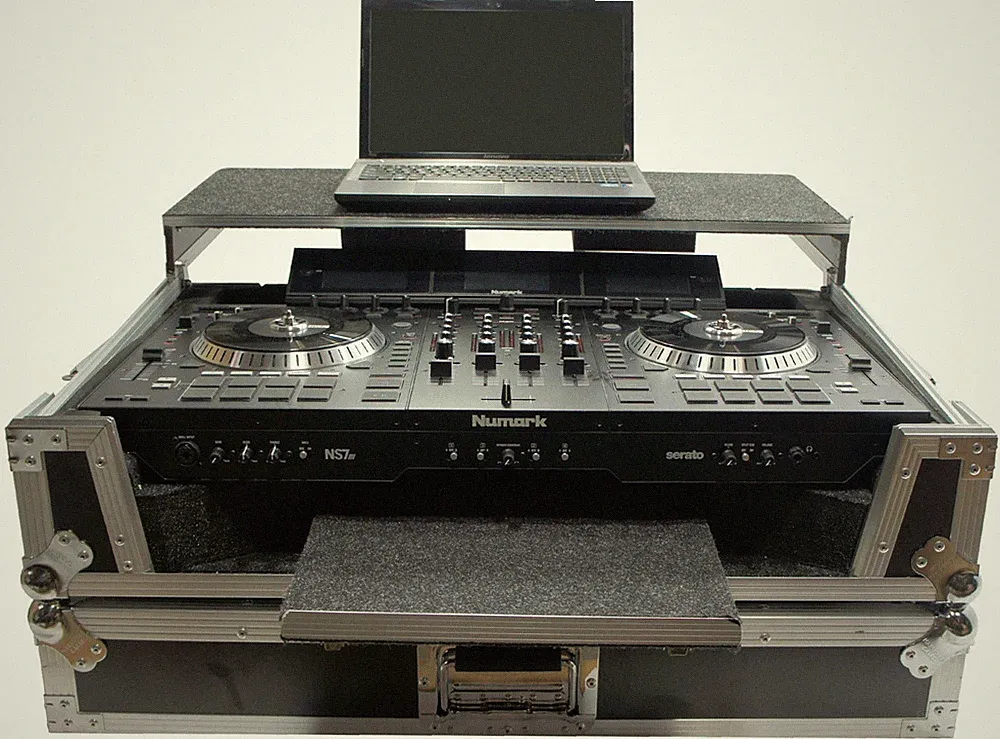 Harmony HCNS7LTWFXTR Flight Glide Laptop Stand Combo DJ Case fits Numark NS7FX
