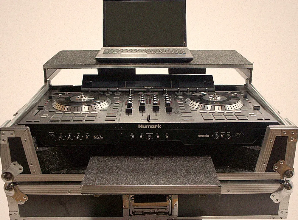 Harmony HCNS7LTWFXTR Flight Glide Laptop Stand Combo DJ Custom Case Numark NS7