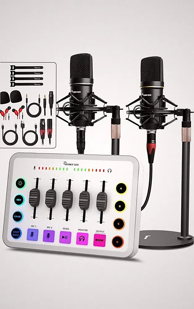 Hayner-Seek Audio Mixer Bundle For v2 DJ Audio Podcasts Live Streaming Open Box