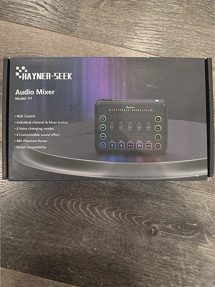 Hayner-Seek H1 Black Podcast Equipment DJ Audio Mixer For Live Streaming