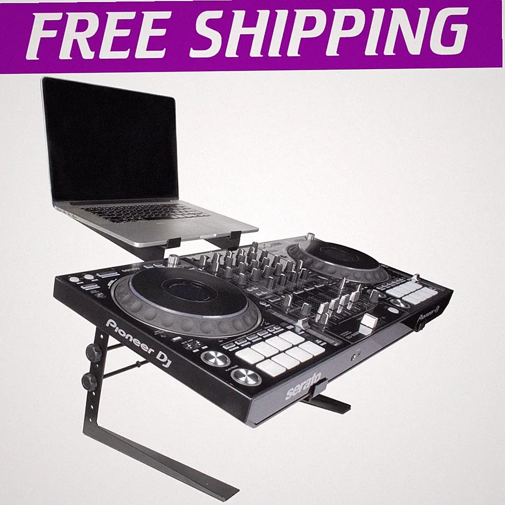 Headliner Covina Portable Adjustable Dual DJ Stand for Controller & Laptop