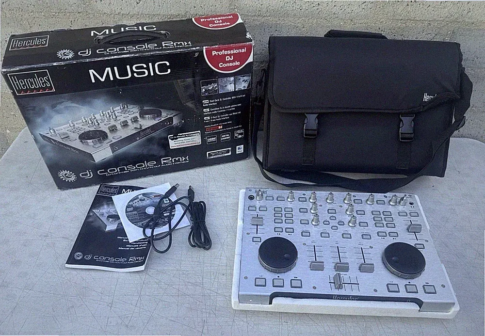 Hercules Dj Console Rmx Dj Controller 4-in/4-out Audio w/ Cover, Box, More USED