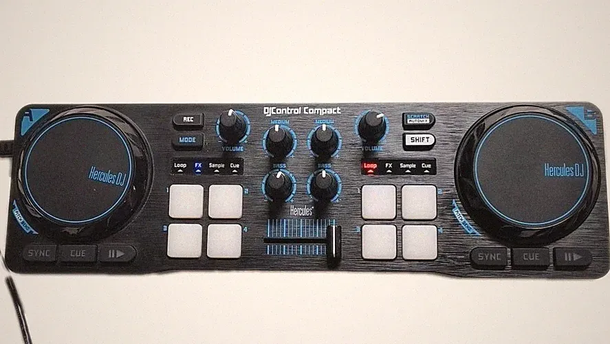 Hercules DJ Control Compact Mobile DJ Mixer Controller Board For PC *No USB Cord