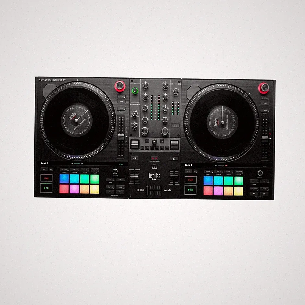 Hercules DJ Control Inpulse T7 2-Channel DJ Controller w/ 7" spinning platters