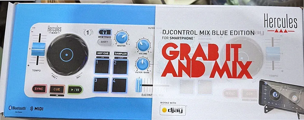 Hercules DJ Control Mix Blue Edition Grab It And Mix DJ Controller