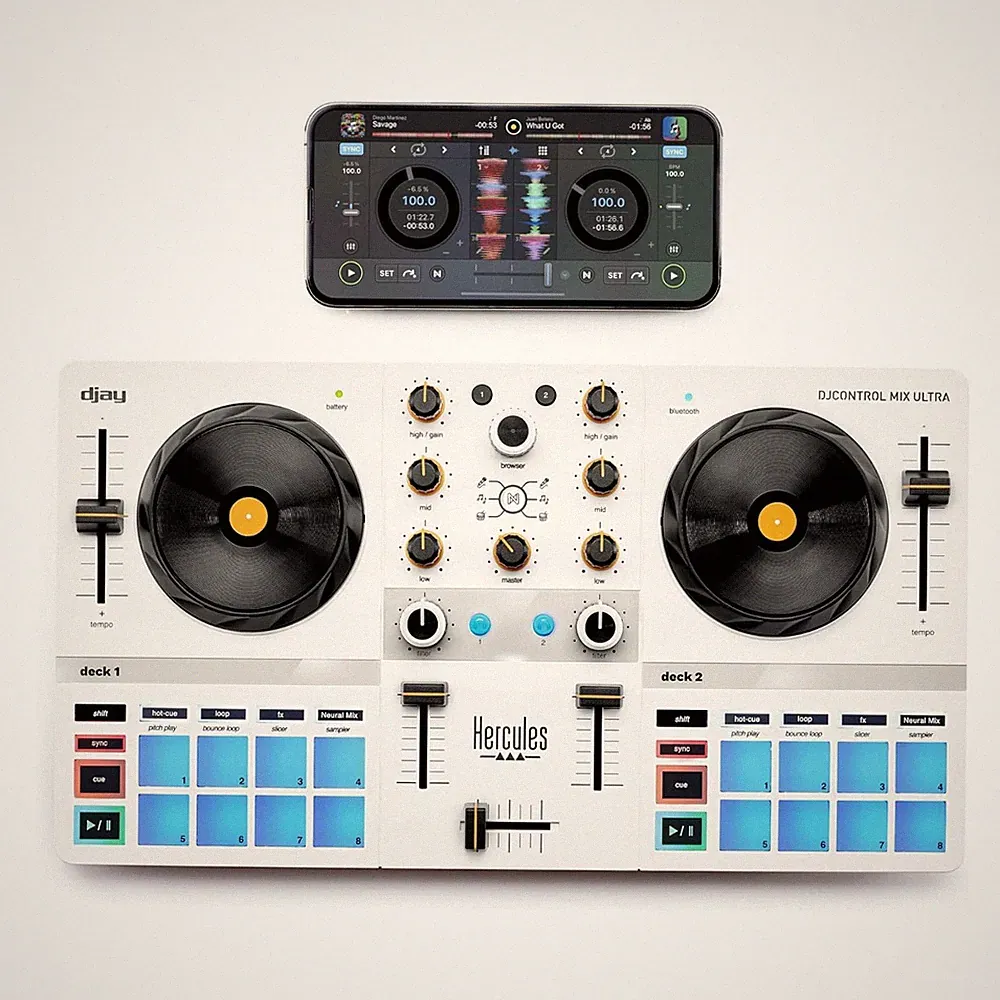 Hercules DJ Control Mix Ultra - Mobile DJ Controller with Bluetooth