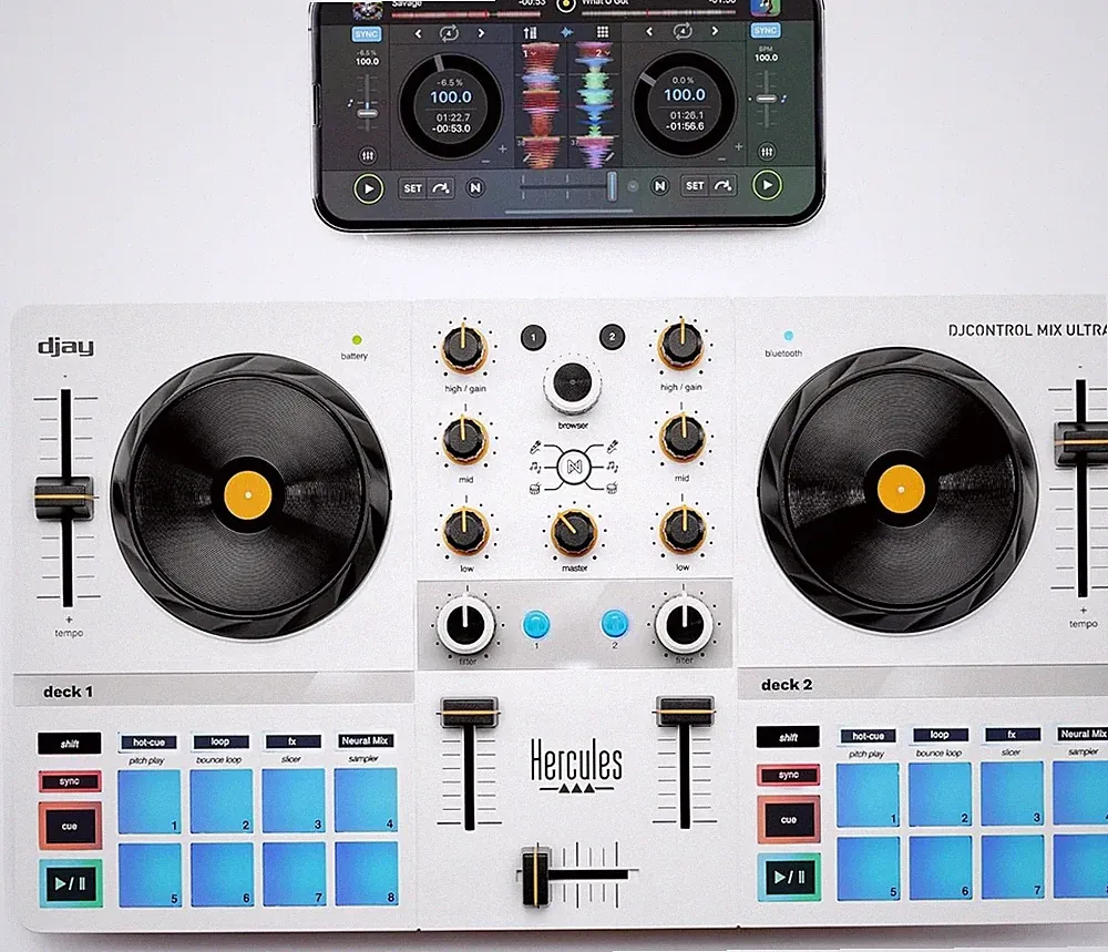 Hercules DJ Control Mix Ultra - Mobile DJ Controller with Bluetooth