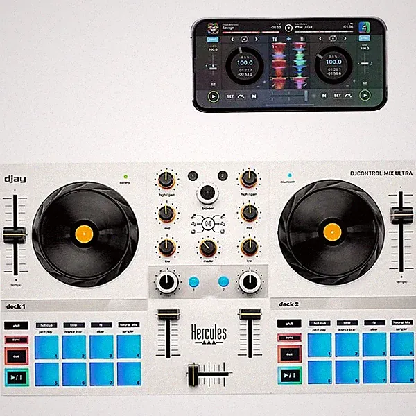 Hercules DJ Control Mix Ultra Portable DJ Controller for djay White