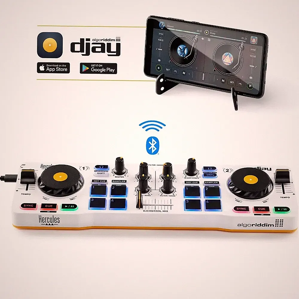 Hercules DJ Control Mix Wireless Double Deck Controller w/ Bluetooth (B-Stock)