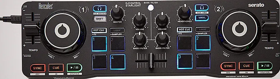 Hercules DJ Control Starlight Compact controller w/built-in sound card