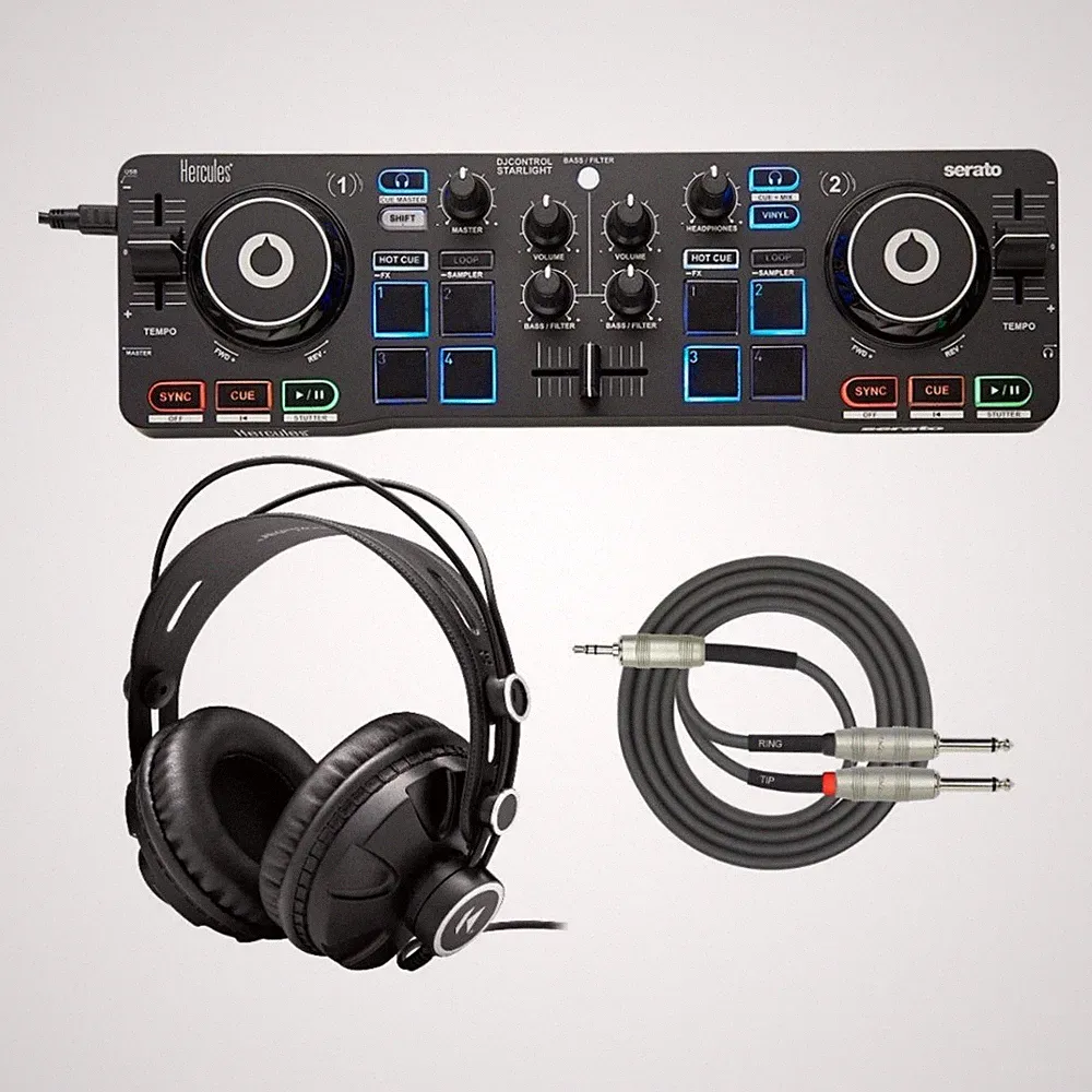 Hercules DJ Control Starlight Compact Controller with Serato DJ Lite Bundle
