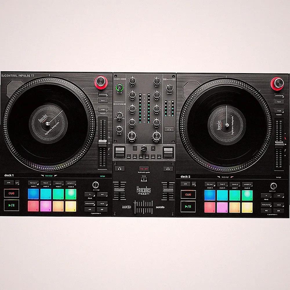 Hercules DJ DJControl Inpulse T7 2-Channel Motorized DJ Controller Black