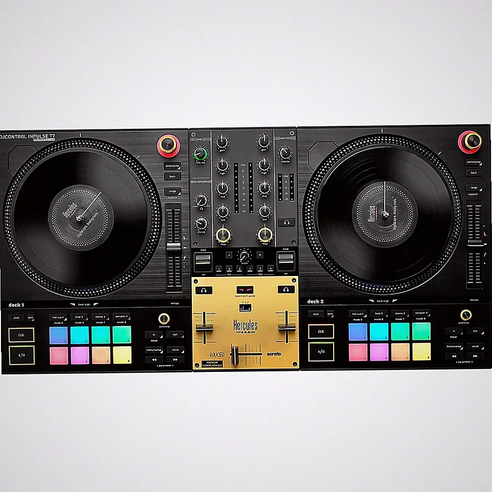 Hercules DJ DJControl Inpulse T7 PE 2Channel Motorized DJ Controller wbag Gold