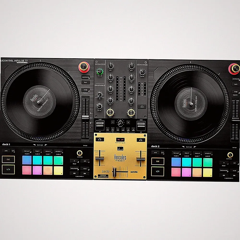 Hercules DJ DJControl Inpulse T7 PE 2Channel Motorized DJ Controller wbag Gold