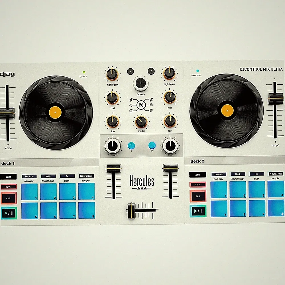 Hercules DJ DJControl Mix Ultra Portable DJ Controller for djay White