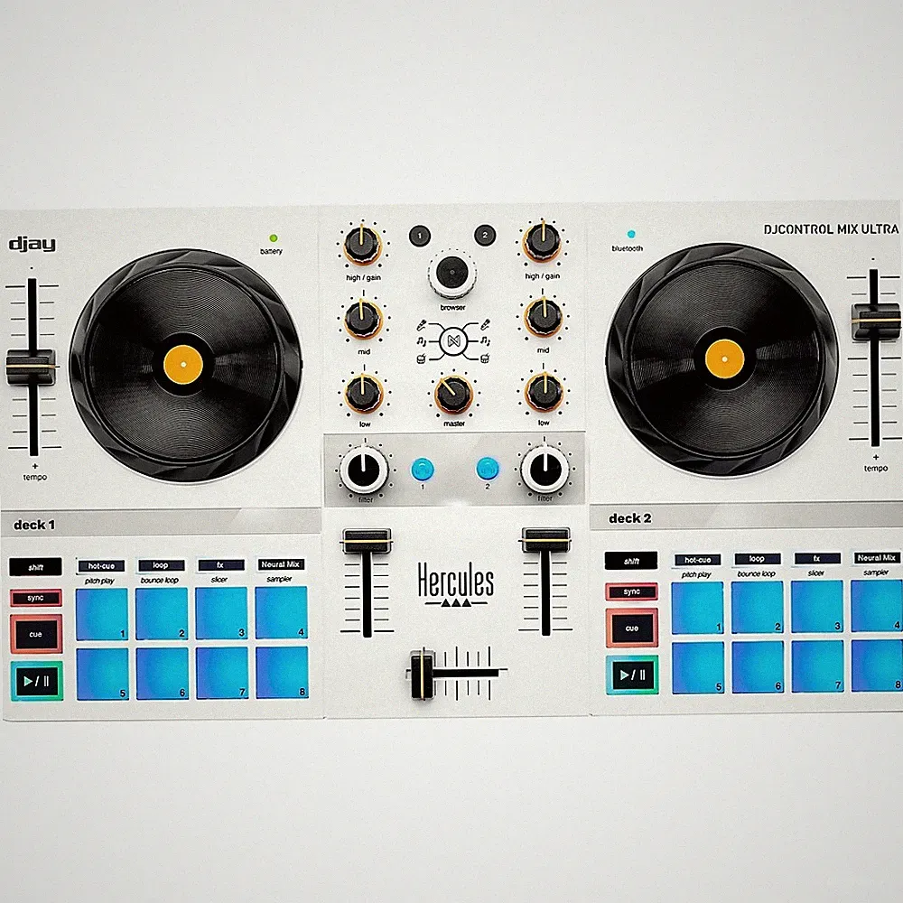 Hercules DJ DJControl Mix Ultra Portable DJ Controller for djay White