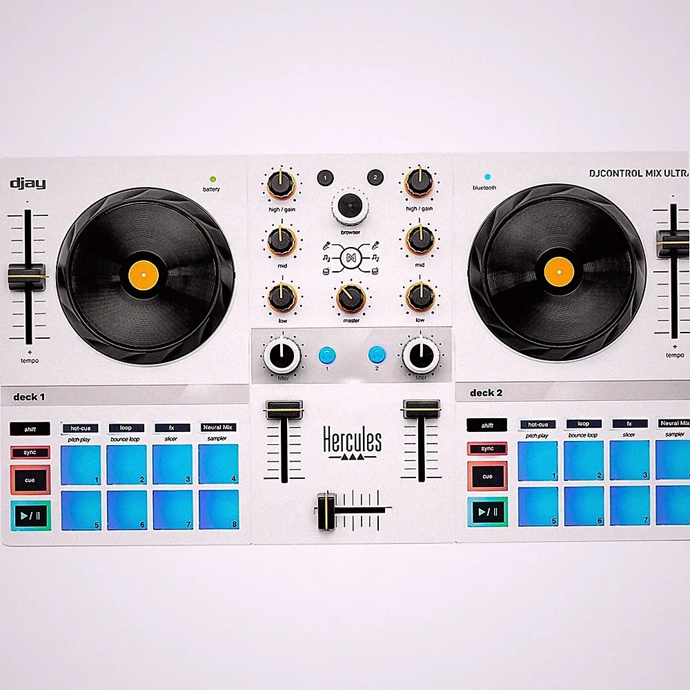 Hercules DJ DJControl Mix Ultra Portable DJ Controller for djay White