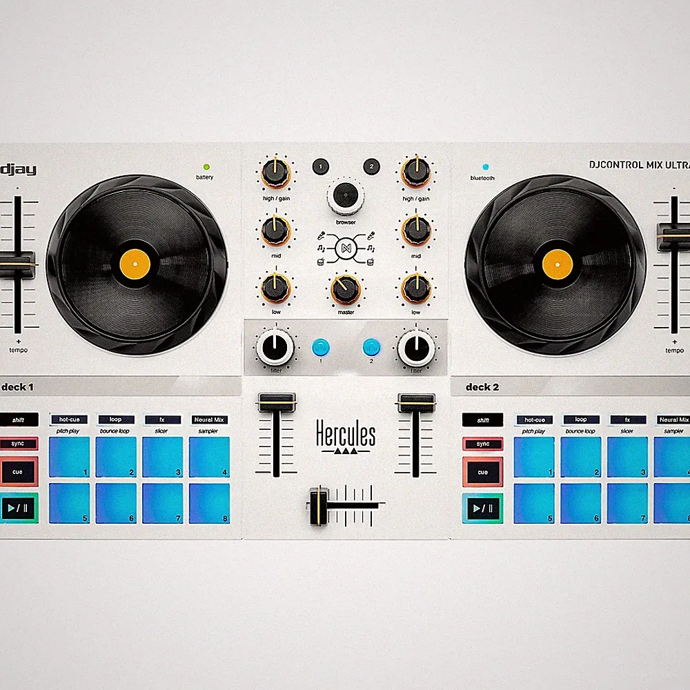 Hercules DJ DJControl Mix Ultra Portable DJ Controller for djay White