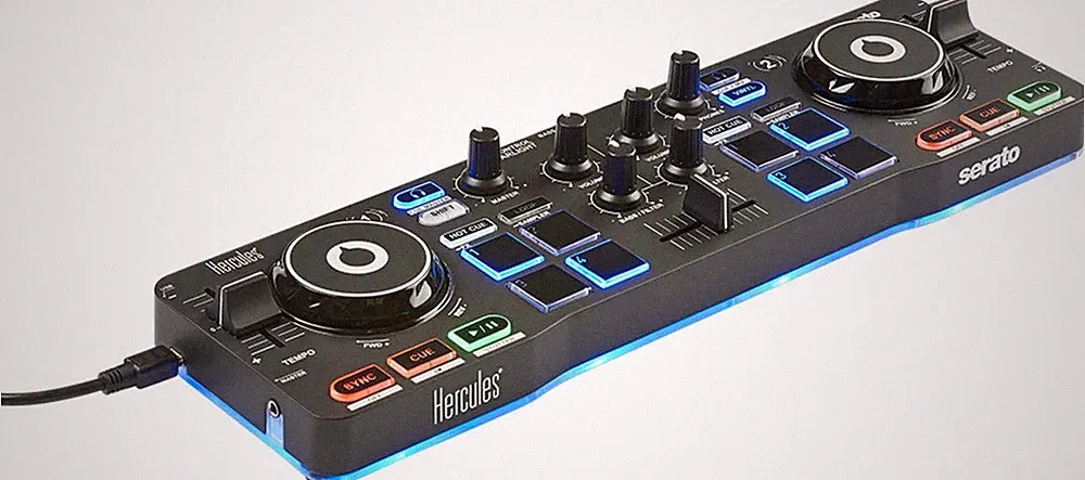 Hercules DJ DJControl Starlight | Pocket USB DJ Controller with Serato