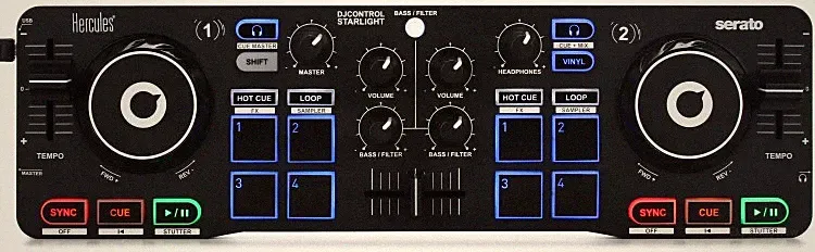 Hercules DJ DJControl Starlight Portable 2-channel DJ Controller