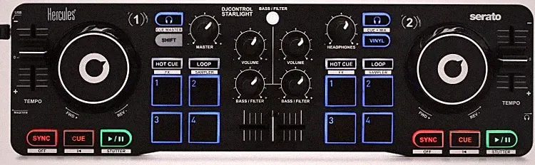 Hercules DJ DJControl Starlight Portable 2-channel DJ Controller