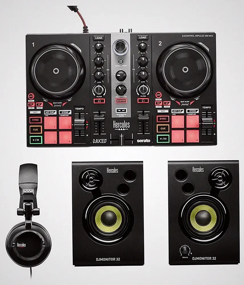 Hercules DJ Learning Kit MK2 All-in-One Kit, Software and Tutorials Included