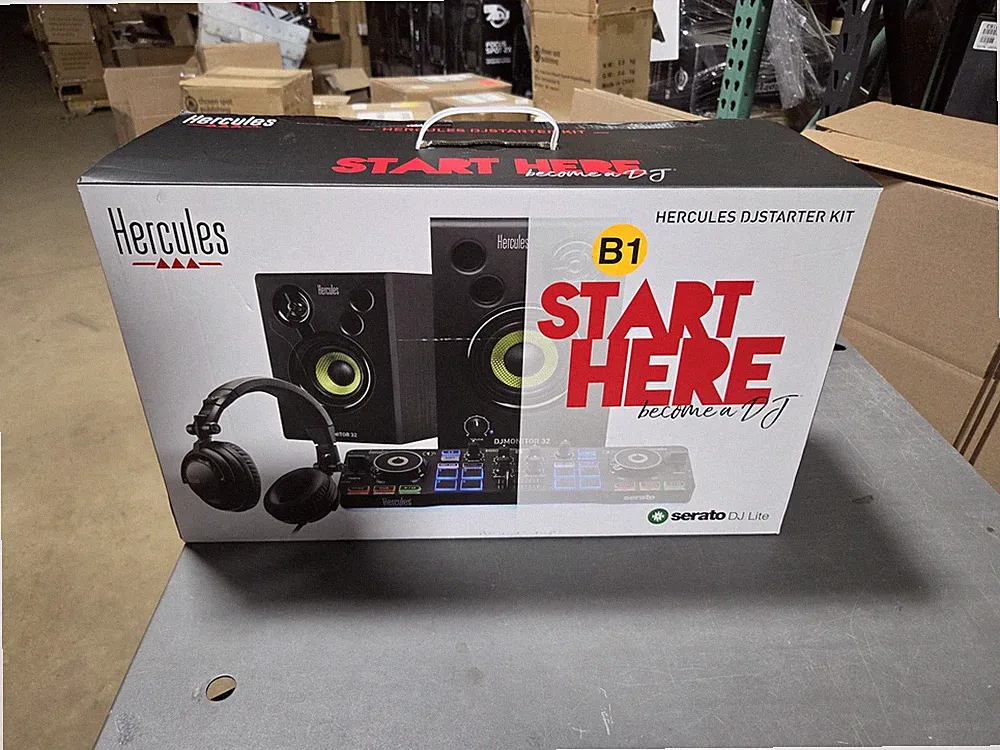 Hercules DJ Starter Kit w/ Starlight DJ Monitor 32 & Serato DJ (B-Stock)