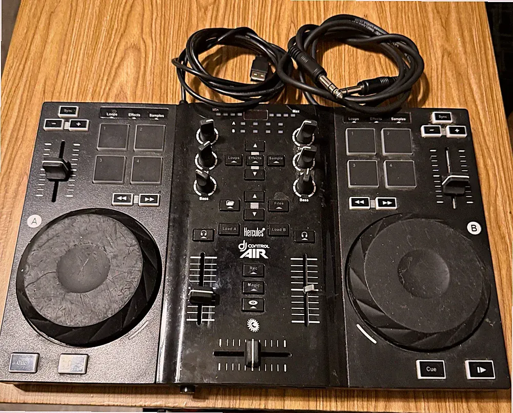Hercules DJControl Air 2-Deck 2-Channel DJ Controller Mixer USB Black
