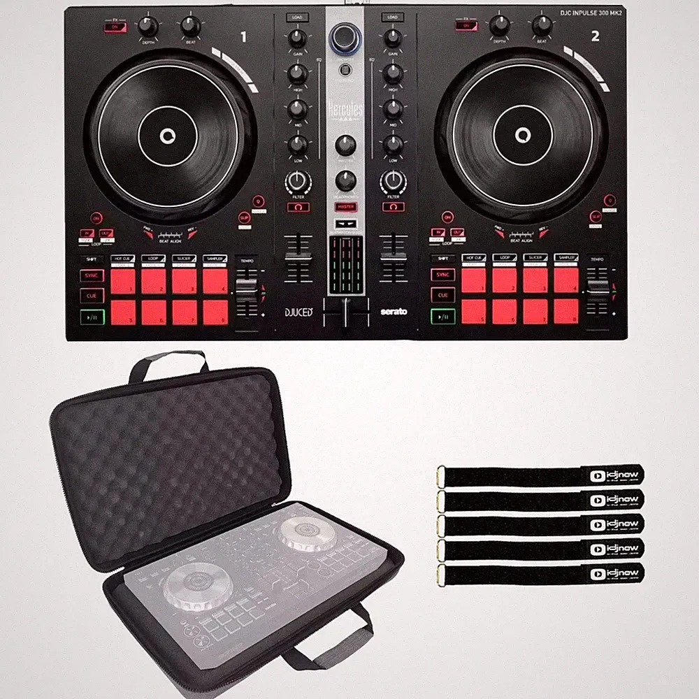 Hercules DJControl Inpulse 300 MK2 Starter DJ Controller w Case Package