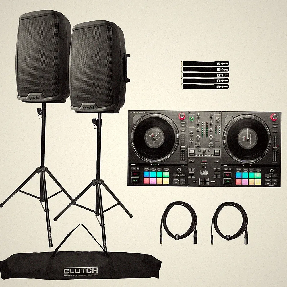 Hercules DJCONTROL INPULSE T7 2 Channel DJ Controller w 15" Speakers Package