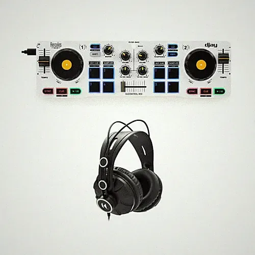 Hercules DJControl Mix 2-Channel Bluetooth Wireless DJ Controller Bundle