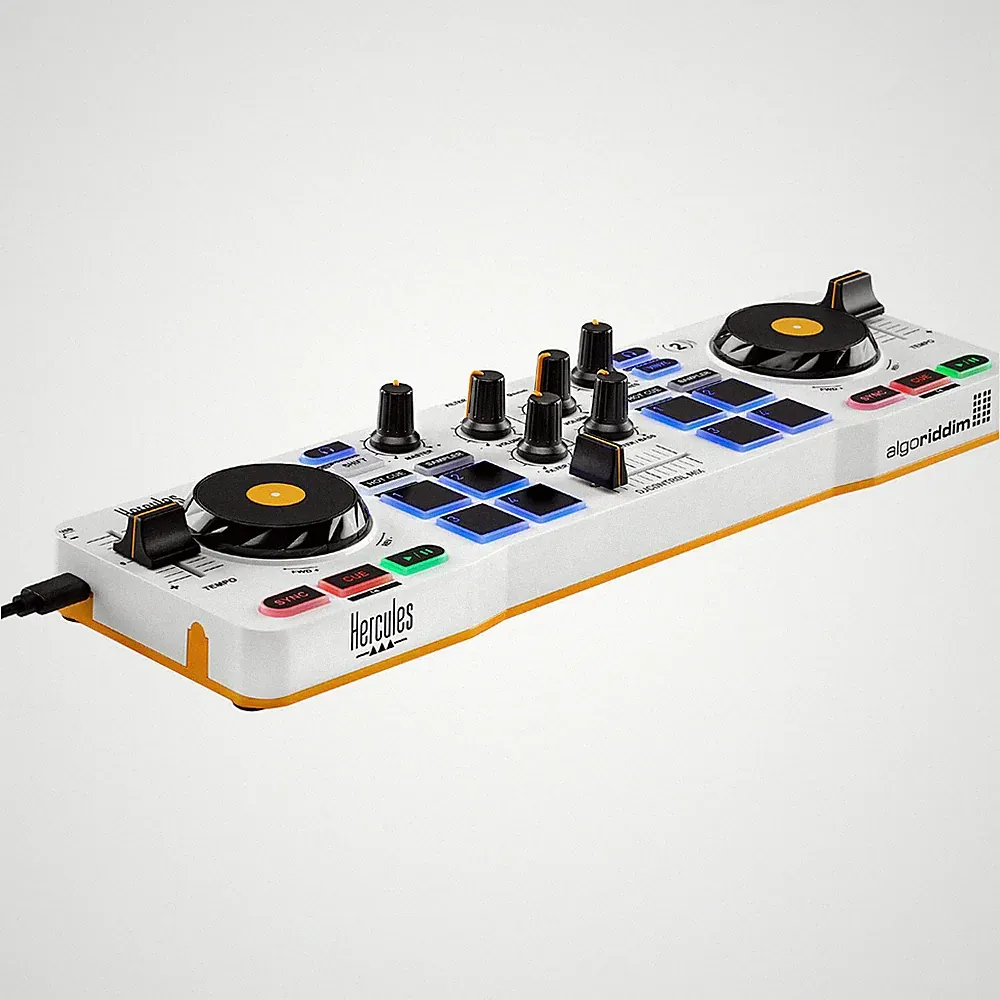 Hercules DJControl Mix DJ Software Controller with Two Jog Wheels, White