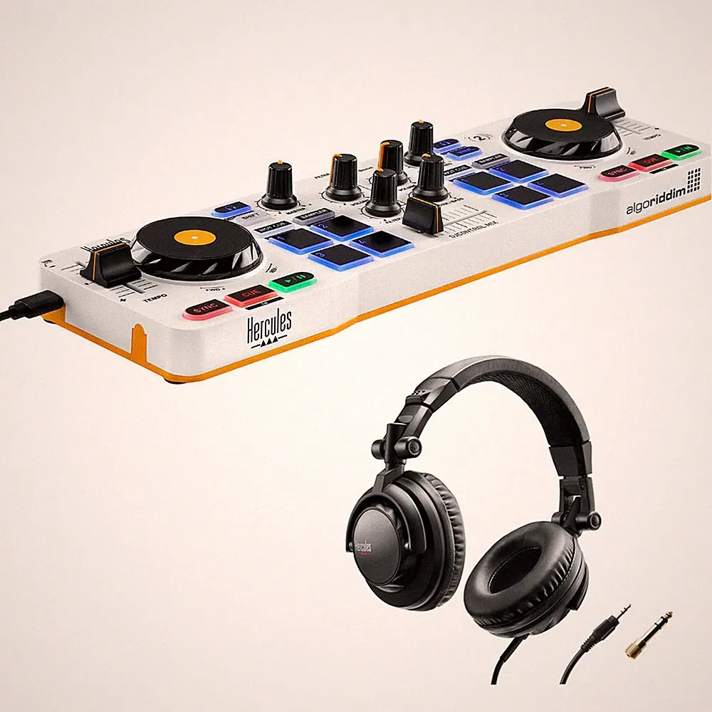 Hercules DJControl Mix Software Controller Bundle w/ Closed-Back Headphones