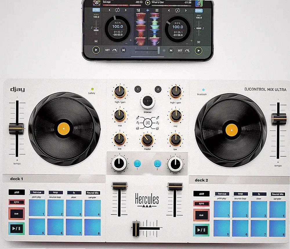 Hercules DJControl Mix Ultra Mobile DJ Controller for Smartphones IOS/Android