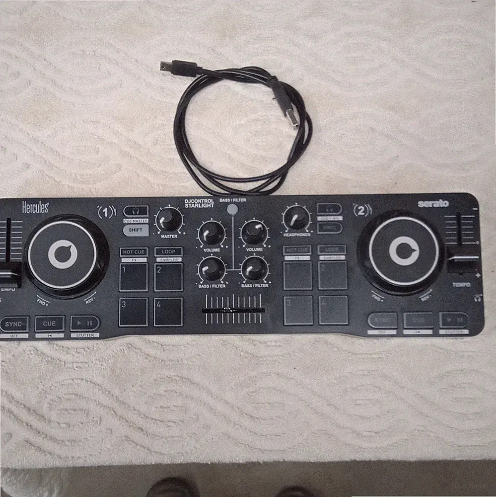 Hercules DJControl Starlight 2-Channel USB DJ Controller, 8 Pads, Mixer