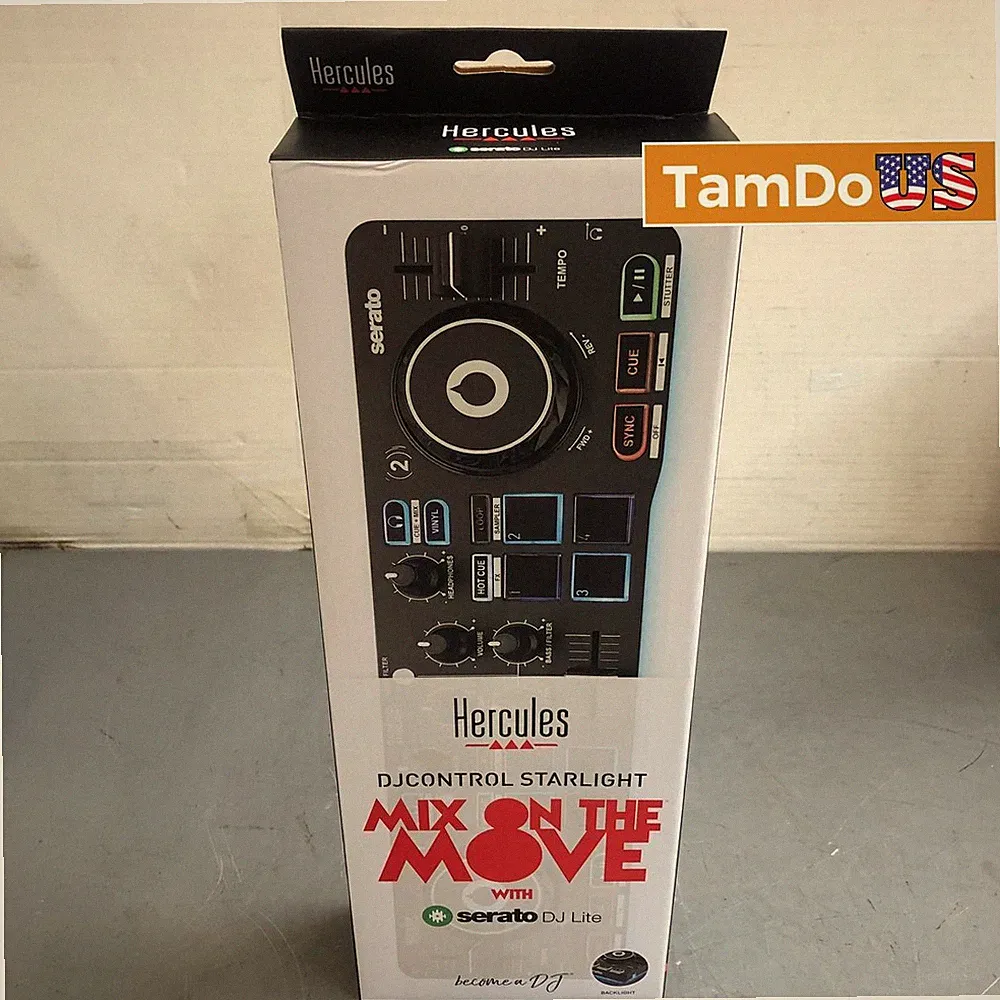 Hercules DJControl Starlight 2-Deck DJ Controller for Serato DJ Lite Portable
