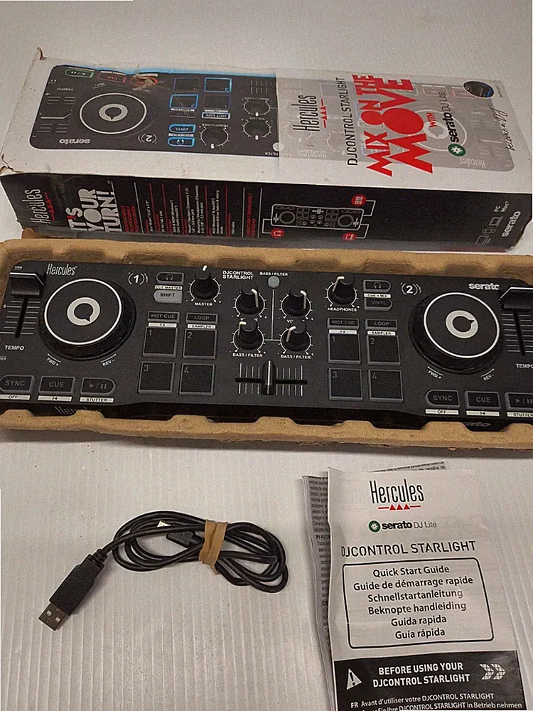 Hercules DJControl Starlight Pocket USB DJ Controller with Serato DJ Lite