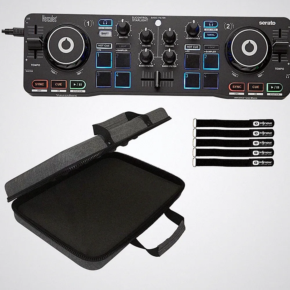 Hercules DJControl Starlight Portable Starter DJ Controller w Case Package