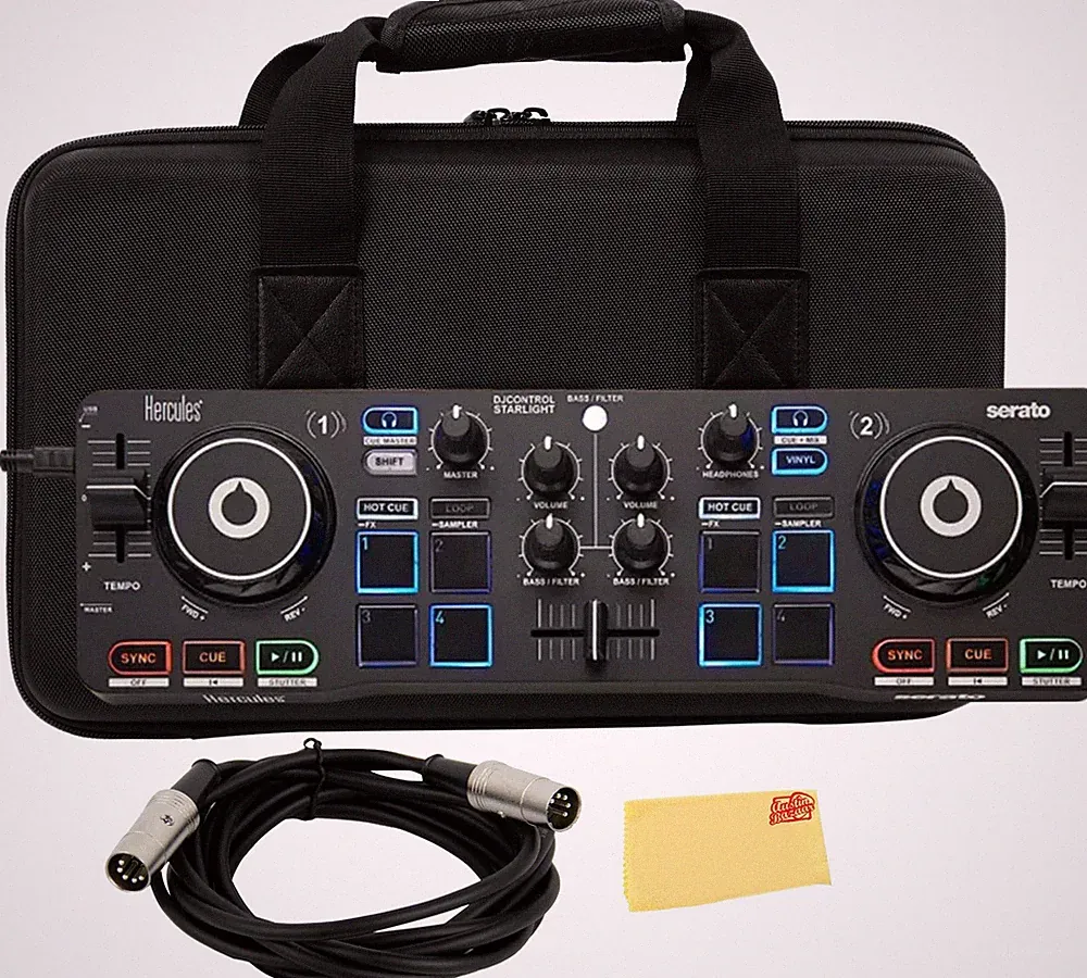 Hercules DJControl Starlight Ultra Portable Compact DJ Controller w/ Case
