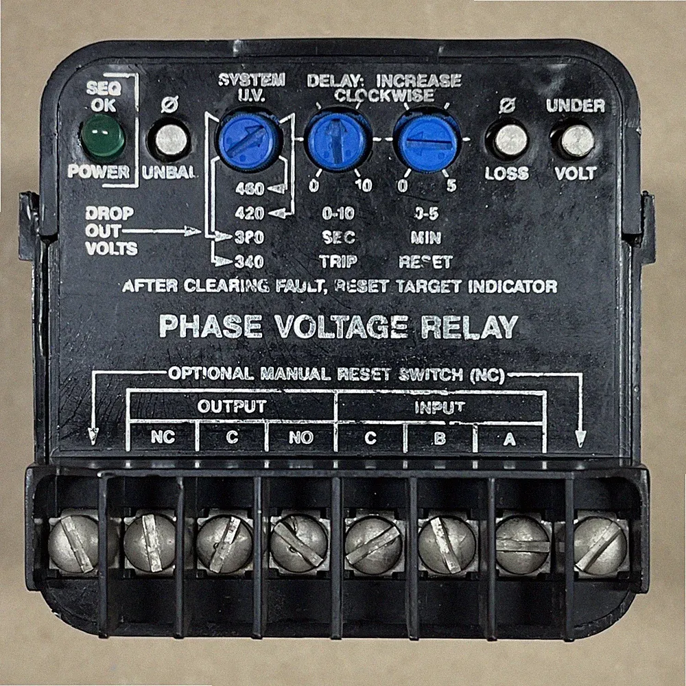 INSTRUMENT TRANSFORMERS LPVR-480 PHASE VOLTAGE MONITOR RELAY 360-500V 3PH 60HZ