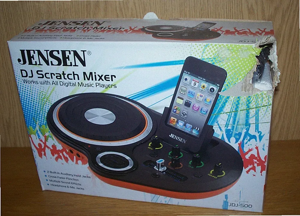 Jensen JDJ-500 DJ Scratch Mixer For Digital Music Players Damage Box Untested