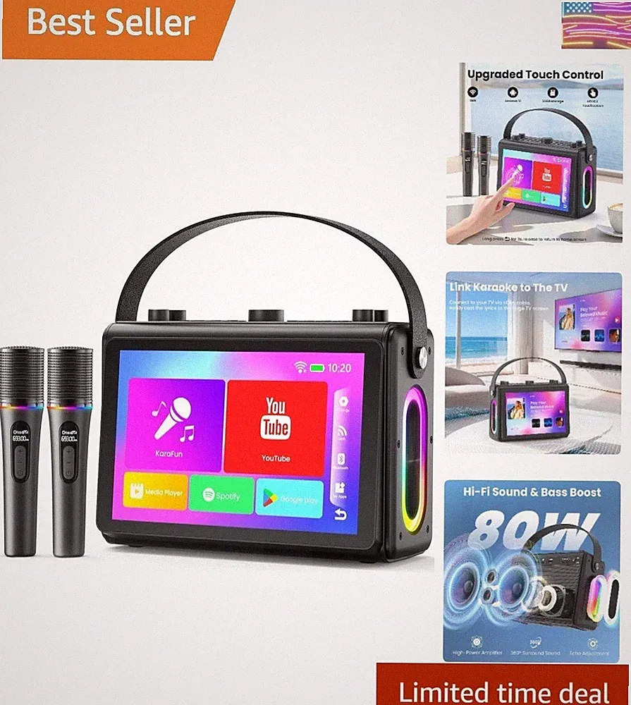 Karaoke Machine for Adults, Built-in 10.1" HD Lyrics Screen, Supports WiFi Bl...